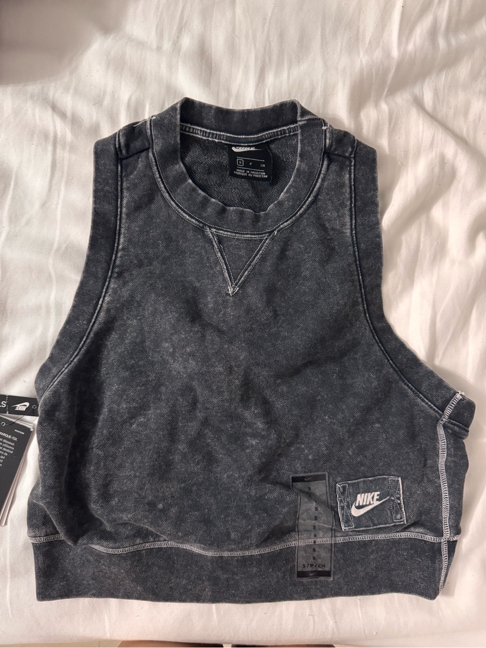 Nike Faded Charcoal Cropped Muscle Tank